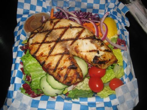 Grilled Tilapia with peanut sauce marinade