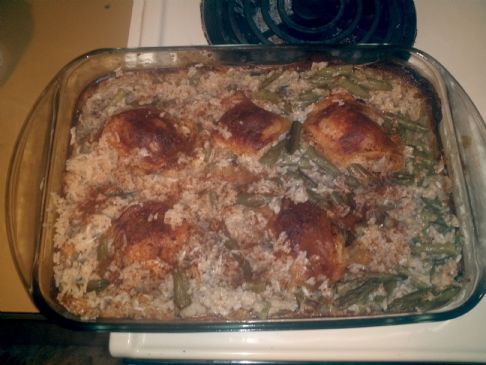 Chicken Casserole w/cream of mushroom & rice