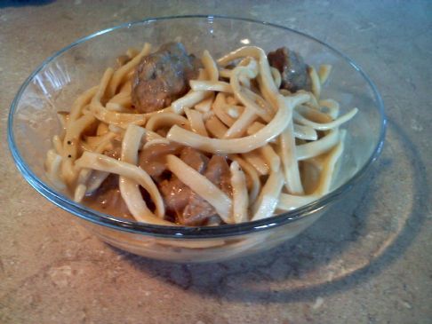 Beef and noodles (vegetarian)