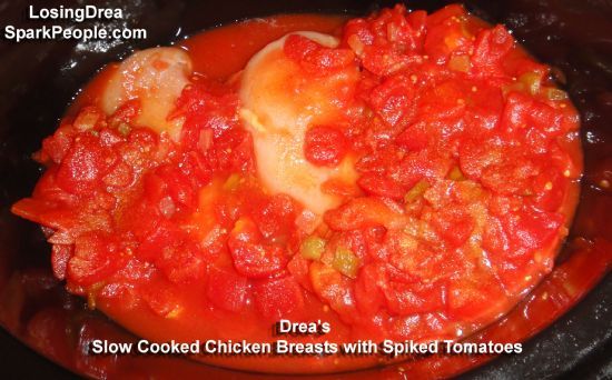 Drea's Slow Cooked Chicken Breasts with Spiked Tomatoes and Cut Green Beans