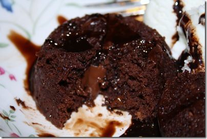 Single serve chocolate molten lava cake