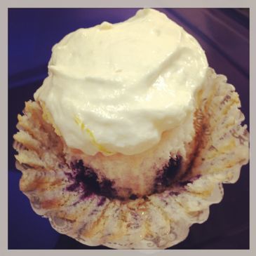 Lemon Blueberry Angel Food Cupcakes