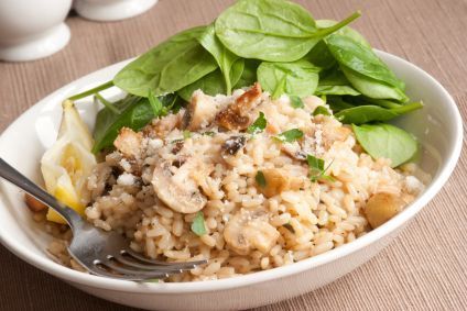 Slow Cooker Mushroom Garlic Risotto