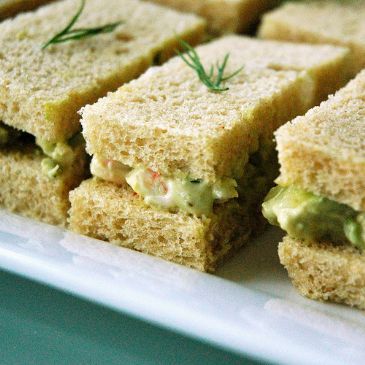 Avocado & Shrimp Tea Sandwiches 