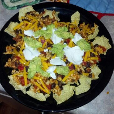 turkey & black bean nachos
