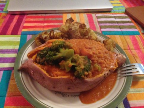 Thai lentils with broccoli and carrots