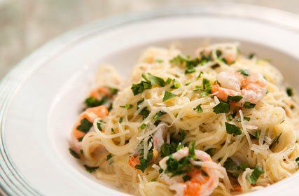 Angel Hair Pasta with Shrimp and Lemon Cream Sauce