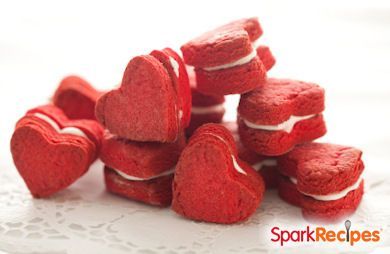 Heart-Shaped Red Velvet Whoopie Pies 