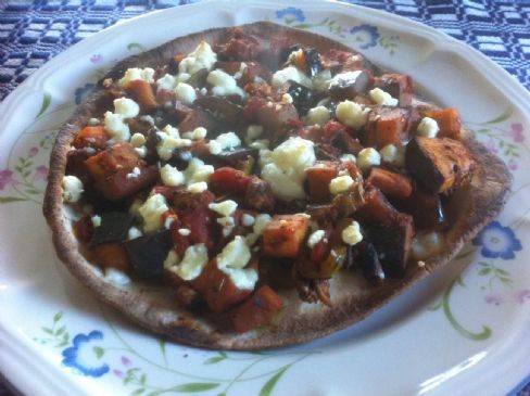 Eggplant Curry Thin Crust Pizza