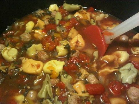 DubDub's Italian Tortellini and Sausage Soup with Spinach