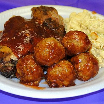 Kicked Up BBQ Cheddar Chicken Meatballs