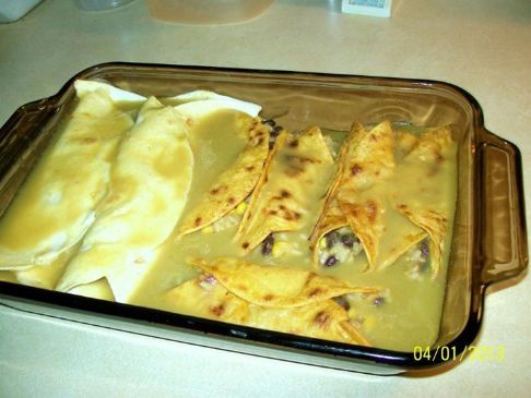 Black Bean and Corn Enchiladas Verdes