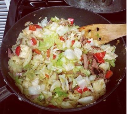 cabbage and turkey stir fry