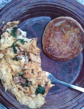 Omelette: Spinach, Bacon, and Goat Cheese 