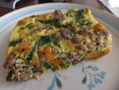 Sweet Potato, Spinach & Sausage Casserole