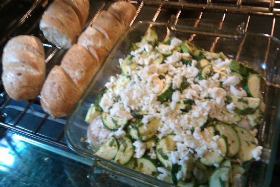 Feta Chicken with Zucchini Gremolata