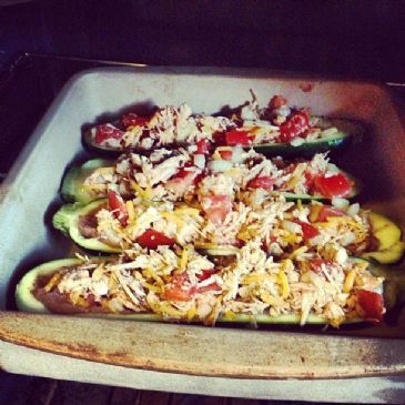 Taco-ish Zucchini boats