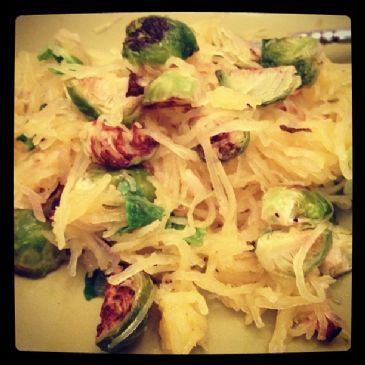 Spaghetti Squash with Brussels Sprouts