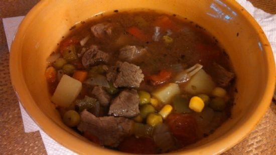 Loaded Crockpot Vegetable Beef Soup