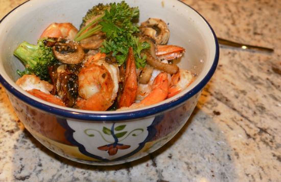 Shrimp, Broccoli & Cauliflower Stir Fry