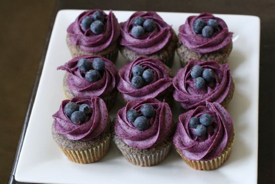 Blueberry Cupcakes with Blueberry Cream Cheese Frosting 