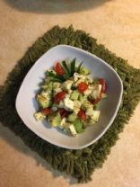 Avocado,Tomato, Cucumber  Salad with Fresh Mozzarella Cheese