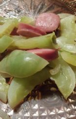 Green tomatoes and sausage