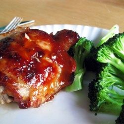 Baked Teriyaki Chicken Thighs (w/skin & bone)