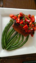 Balsamic glazed salmon with strawberry salsa