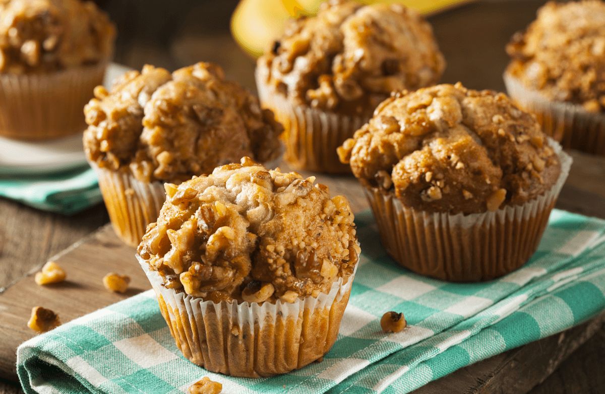 Banana Walnut Protein Muffins