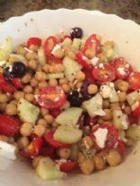 Chick Pea Cucumber Tomato Salad