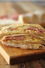 Chicken Cordon Bleu Quesadilla for One