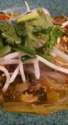 Faux Pho with chicken and veggies (Glass noodles optional)