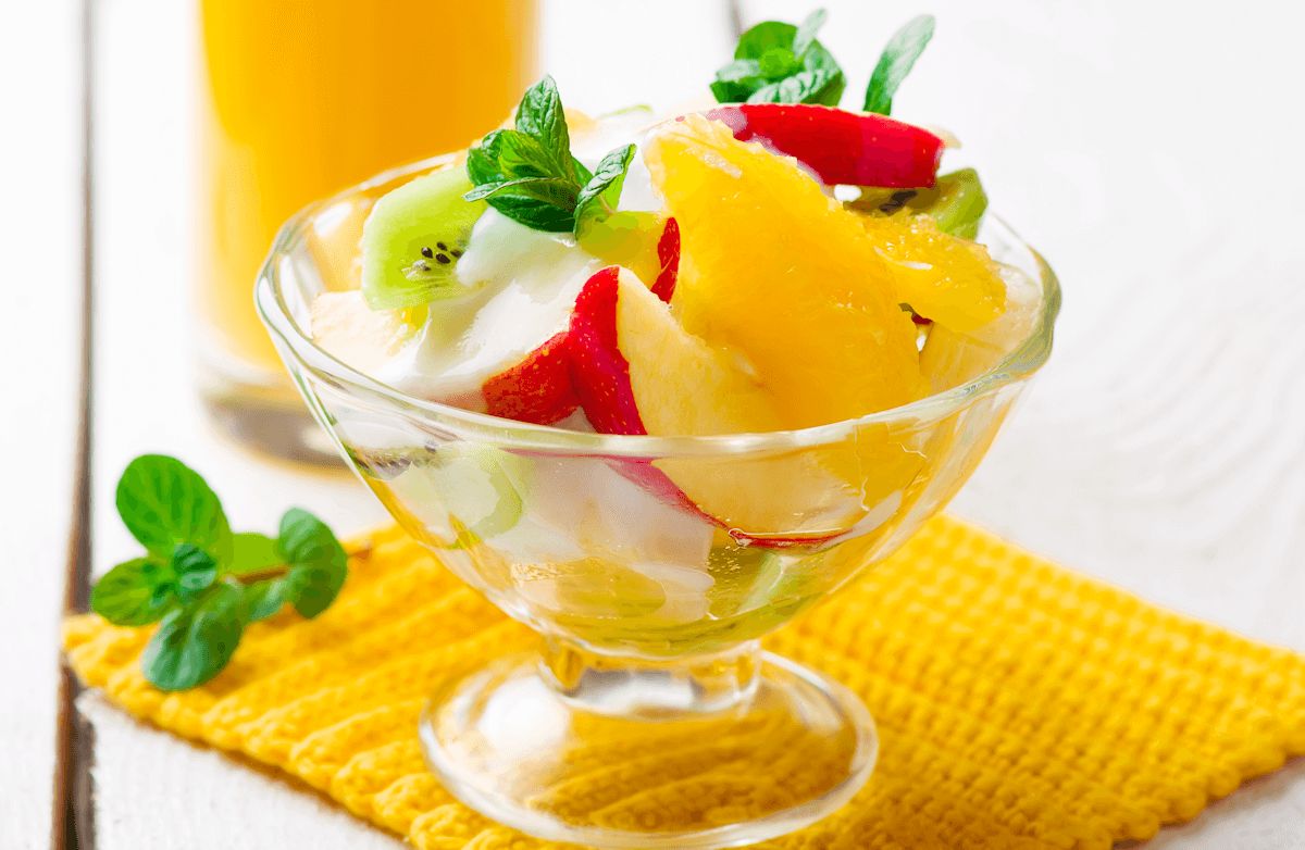 Fresh Fruit Salad with Honey-Yogurt Dressing 