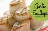 Garlic Scallops over brown rice