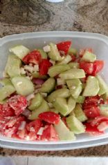 Greek Style Cucumber Tomato Onion Salad