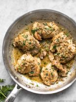 Herb and Butter Chicken Thighs with Garlic Roasted Potatoes