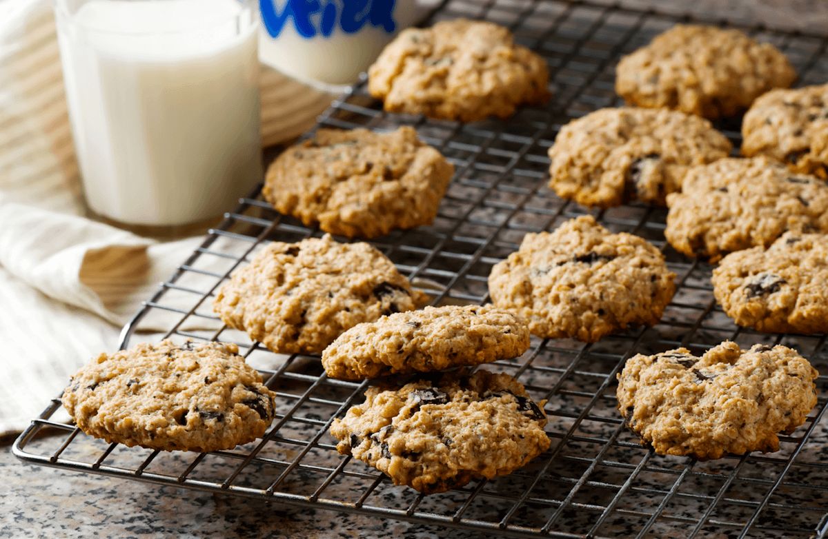 Mint Chocolate Chip-Oat Cookies