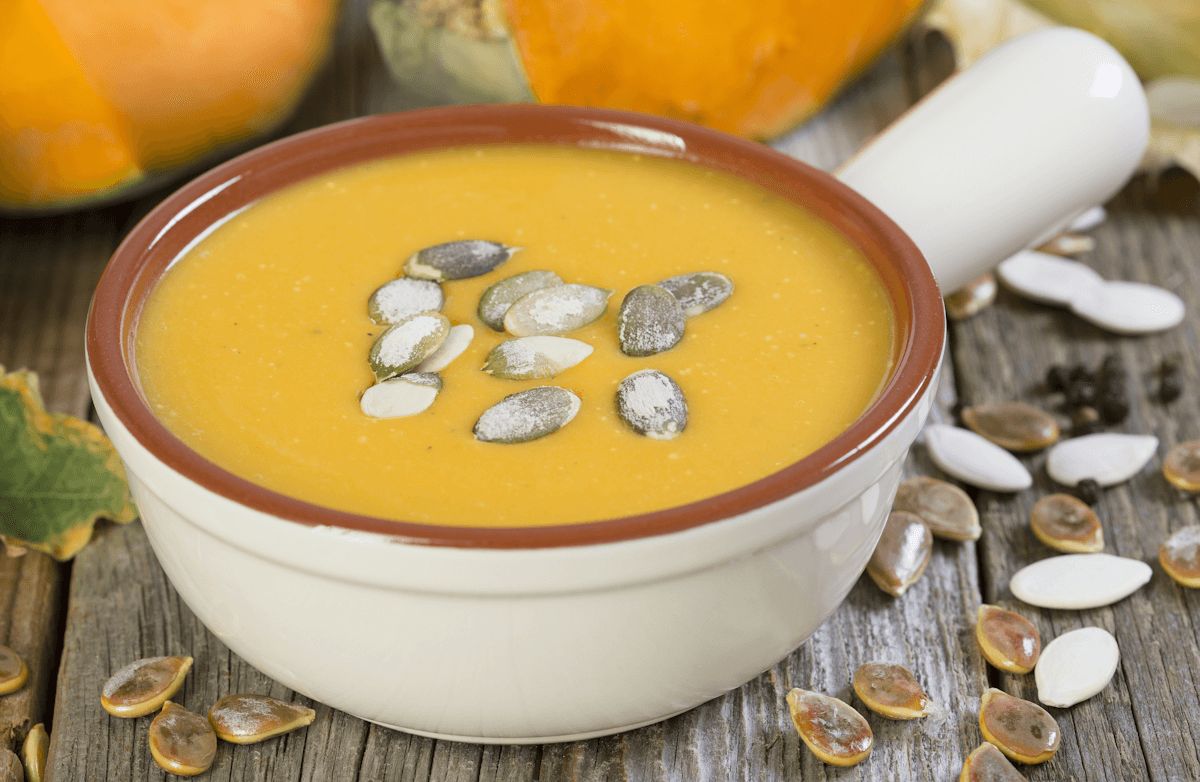 Pumpkin Soup with Toasted Pumpkin Seeds