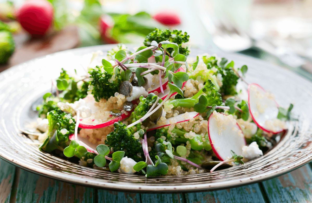 Quinoa Salad with Spring Radishes and Greens 