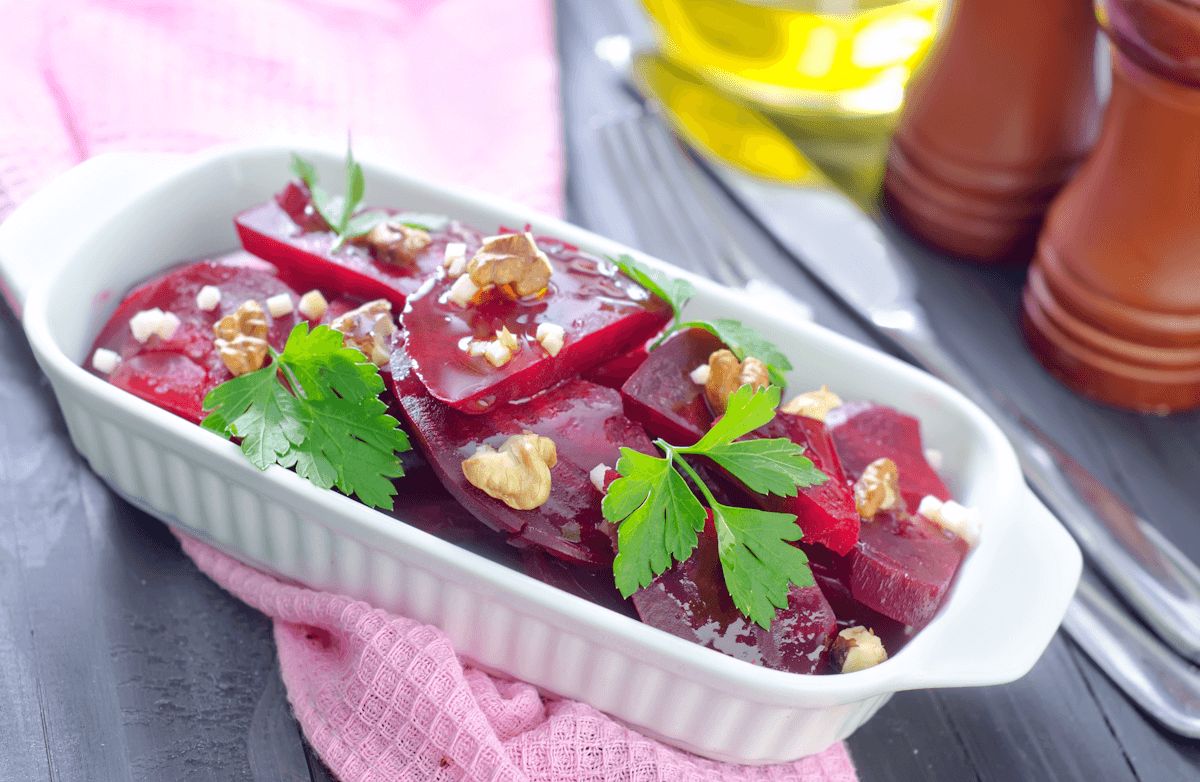 Roasted Beet Salad with Goat Cheese and Walnuts