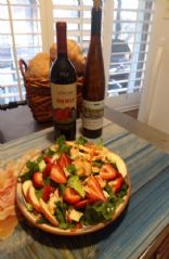 Salmon strawberry apple salad