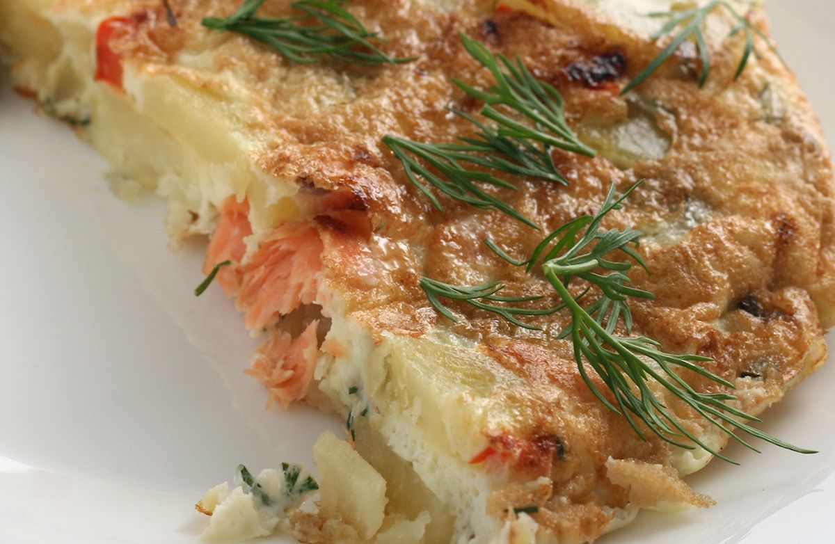 Smoked Salmon and Cream Cheese Frittata