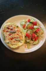 Spaghetti squash chicken spinach Alfredo