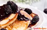 Whole-Grain Banana Pancakes with Blackberry Syrup 