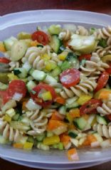 Whole wheat pasta and veggies