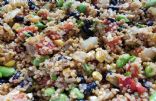 Quinoa Salad with Corn, Roasted Red Peppers Edamame and Black Beans