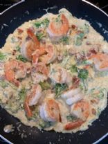 Keto Low-Carb Creamy Garlic Shrimp Alfredo 