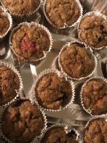 mixed berry banana bread muffins