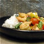 Thai Shrimp Stir-fry with Tomatoes and Basil 